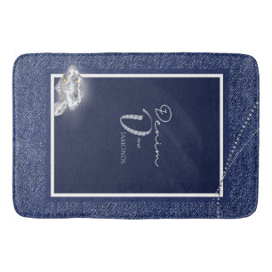 Denim- und Diamantenbadematte Badematte