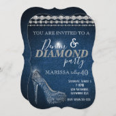 Denim und Diamond Birthday Party, elegant, Heelse Einladung (Vorne/Hinten)