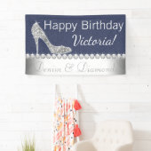 Denim und Diamond Geburtstagsparty Banner (Insitu)