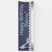 Denim und Diamond Geburtstagsparty Banner (Vertikal)