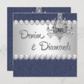 Denim und Diamond-Party Einladungen (Vorne/Hinten)
