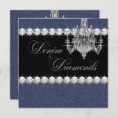 Denim und Diamond-Party Einladungen (Vorne/Hinten)