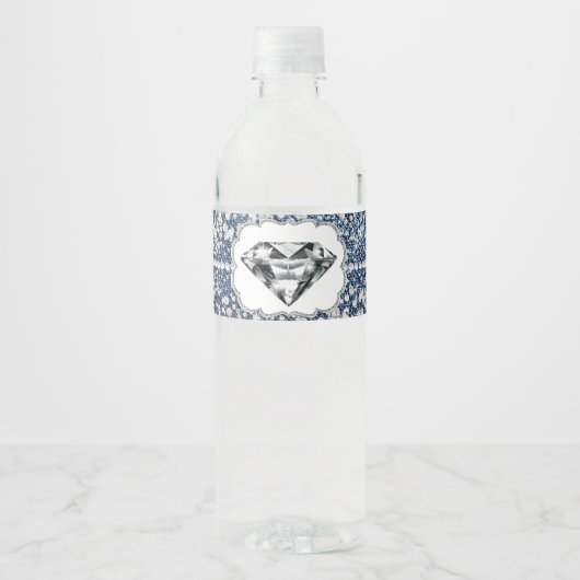 Denim und Diamond Water Flaschen Labels Wasserflaschenetikett (Vorderseite)