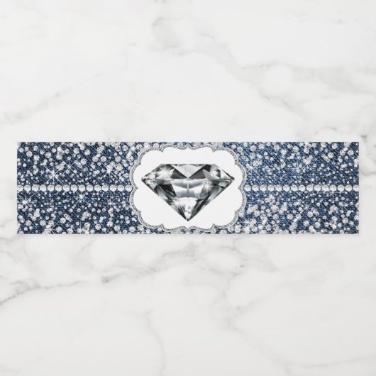 Denim und Diamond Water Flaschen Labels Wasserflaschenetikett (Einzelnes Label)