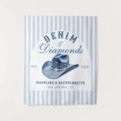 Denim und Diamonds Bachelorette Backdrop Cowgirl Wandteppich (Vorderseite)
