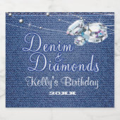 Denim und Diamonds Bierflaschenetikett (Einzelnes Label)