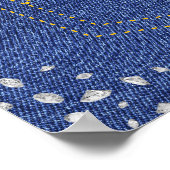 Denim und Diamonds Blue Jeans Bling Birthday Party Poster (Ecke)