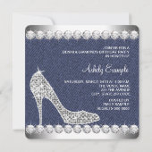 Denim und Diamonds Geburtstagsparty Einladung (Rückseite)