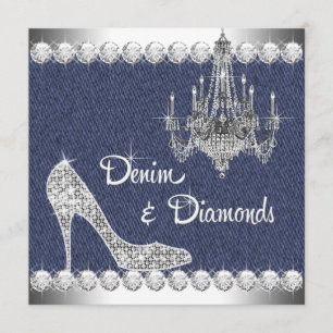 Denim und Diamonds Geburtstagsparty Einladungen