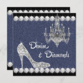 Denim und Diamonds Geburtstagsparty Einladungen (Vorne/Hinten)