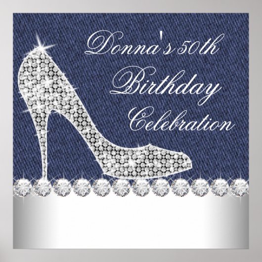 Denim und Diamonds Geburtstagsparty Poster (Vorne)