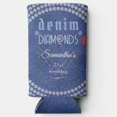 Denim und Diamonds Geburtstagsparty Selters Dosenkühler (Vorderseite)