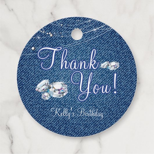 Denim und Diamonds Geschenkanhänger (Rückseite)
