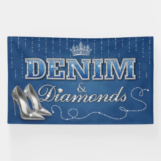 Denim und Diamonds Party Banner (Horizontal)