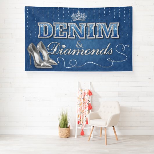 Denim und Diamonds Party Banner (Insitu)