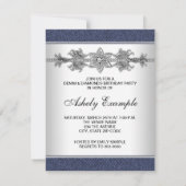 Denim und Diamonds Party Einladung (Rückseite)