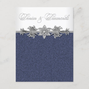 Denim und Diamonds Party Einladung