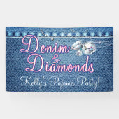 Denim und Diamonds Party mit rosa Banner (Horizontal)