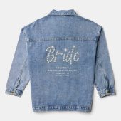 Denim und Diamonds Rhinestones Bride Bachelorette Jeansjacke (Rückseite)