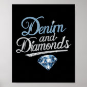 Denim und Diamonds trendige Mode Poster (Vorne)