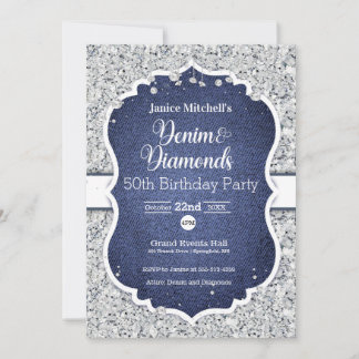 Denim und Diamonds zum Geburtstag Karte