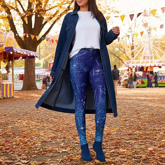 Denim und Glitzer Leggings