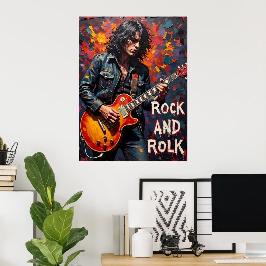Denim und Guitar Poster (Heimbüro)