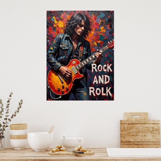 Denim und Guitar Poster (Küche)