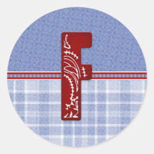 Denim und Karierte Bandana Erstkarten und Postage Runder Aufkleber