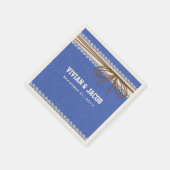 Denim und Lace Custom Wedding Napkin Serviette (Ecke)