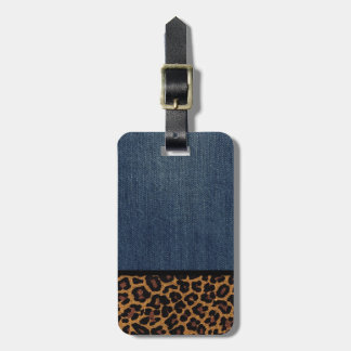 Denim und Leopard Gepäckanhänger