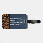 Denim und Leopard Gepäckanhänger (Rückseite horizontal)