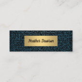 Denim und Metallic Gold Mini Visitenkarte (Vorderseite)