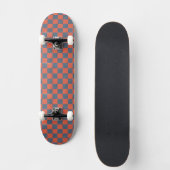 Denim und Orange Checkerboard Art Skateboard Deck (Vorderseite)