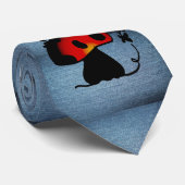 Denim und Pilze Krawatte (Gerollt)