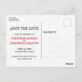 Denim und Red Bandana Texas Save the Date Postkarte (Rückseite)