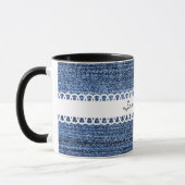Denim und Ribbon Design Coffee Tasse (Links)