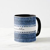 Denim und Ribbon Design Coffee Tasse (VorderseiteRechts)