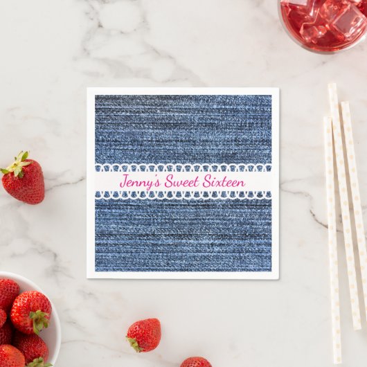 Denim und Ribbon Design Paper Napkins Serviette (Beispiel)
