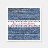Denim und Ribbon Design Paper Napkins Serviette (Vorderseite)