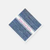 Denim und Ribbon Design Paper Napkins Serviette (Ecke)