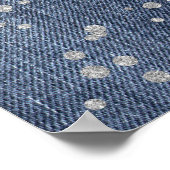 Denim und Silver Confetti Begrüßungszeichen Poster (Ecke)