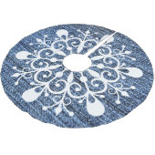 Denim und Snowflake Design Treppenhaus Polyester Weihnachtsbaumdecke (Schrägansicht)