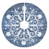 Denim und Snowflake Design Treppenhaus Polyester Weihnachtsbaumdecke (Vorderseite)