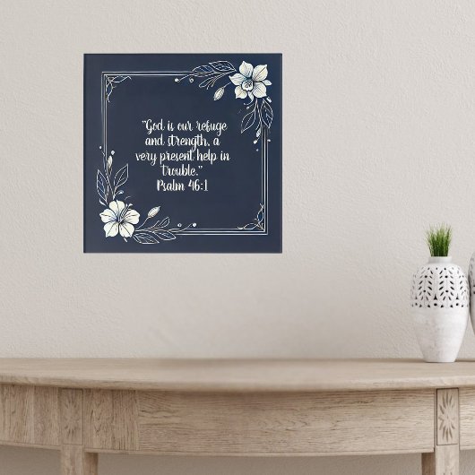 Denim und White Minimal Frame Bible Verse Poster
