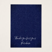 Denim und Wilde Blume Gelbe blaue Schmuckkarten (Rückseite)