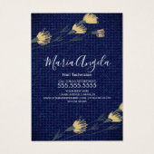 Denim und Wilde Blume Gelbe blaue Schmuckkarten (Vorderseite)