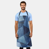Denim Urban: Bedrucktes gestreiftes Patchwork. Schürze (Getragen)