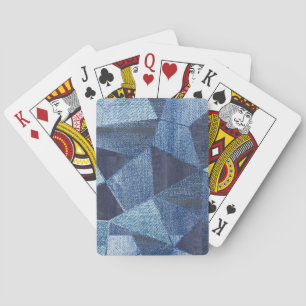 Denim Urban: Distressed gestreifte Patchworkarbeit Spielkarten