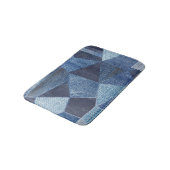Denim Urban: Distressed Streifen-Patchwork. Badematte (Schrägansicht)